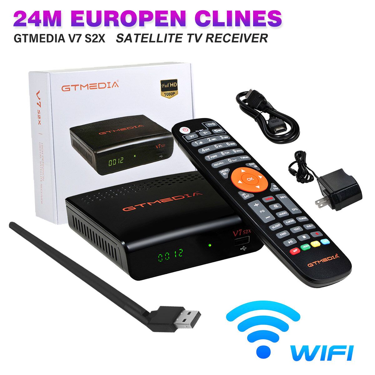 GTMEDIA V7S2X GTMEDIA V7S HD -S2 TV Digital Video Receiver HD 1080P Set-top Box No USB WIFI