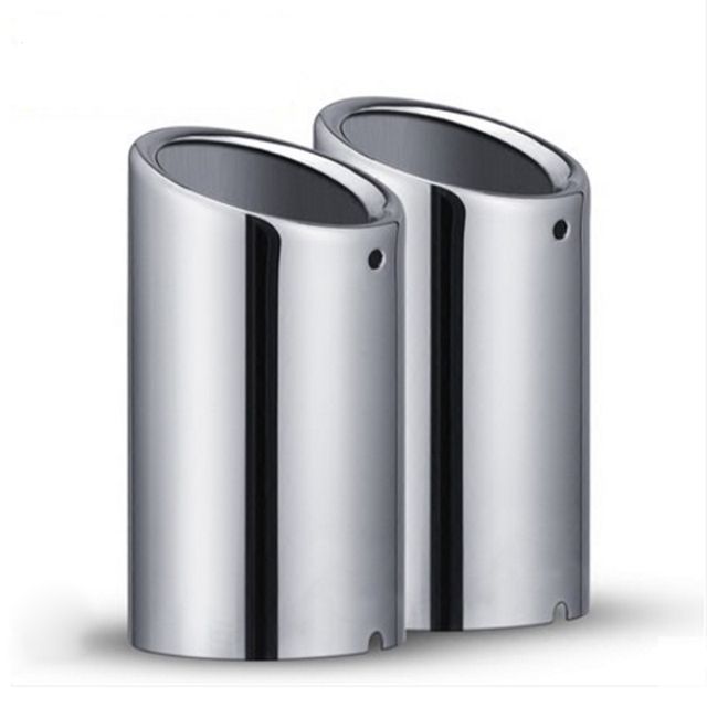 2pcs/set Chrome Plating Stainless Steel Car Exhaust Muffler