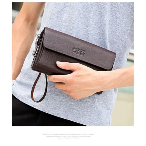 Men's Leather Embossed Wallet - Brown