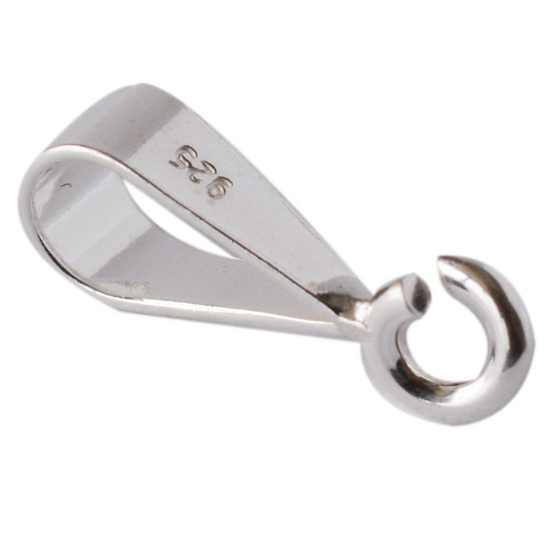 Solid 925 Sterling Silver Slider Pendant Clasp Bail