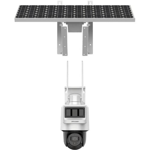 Solar Powered Dual Security Pt Camera Setup - 2mp ds-2de2c200iwg-k/4g/c05s10