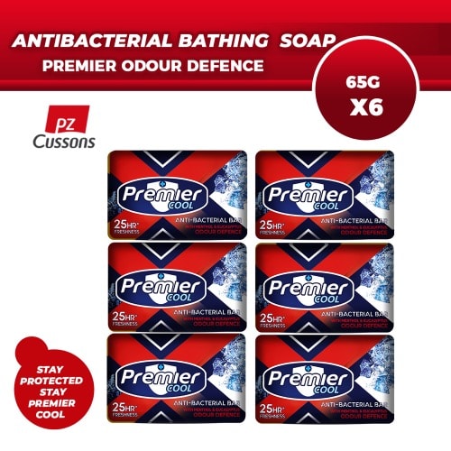 Cool Odour Defence Antibacterial Bathing Soap - Red - 60g X 6