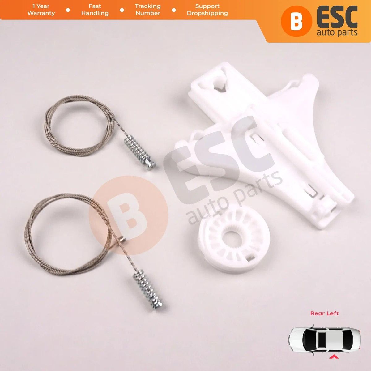 ESC Auto Parts EWR620 Electrical Power Window Regulator Repair Kit Rear Left Door Door for VW Golf 4 Bora 1997-2003