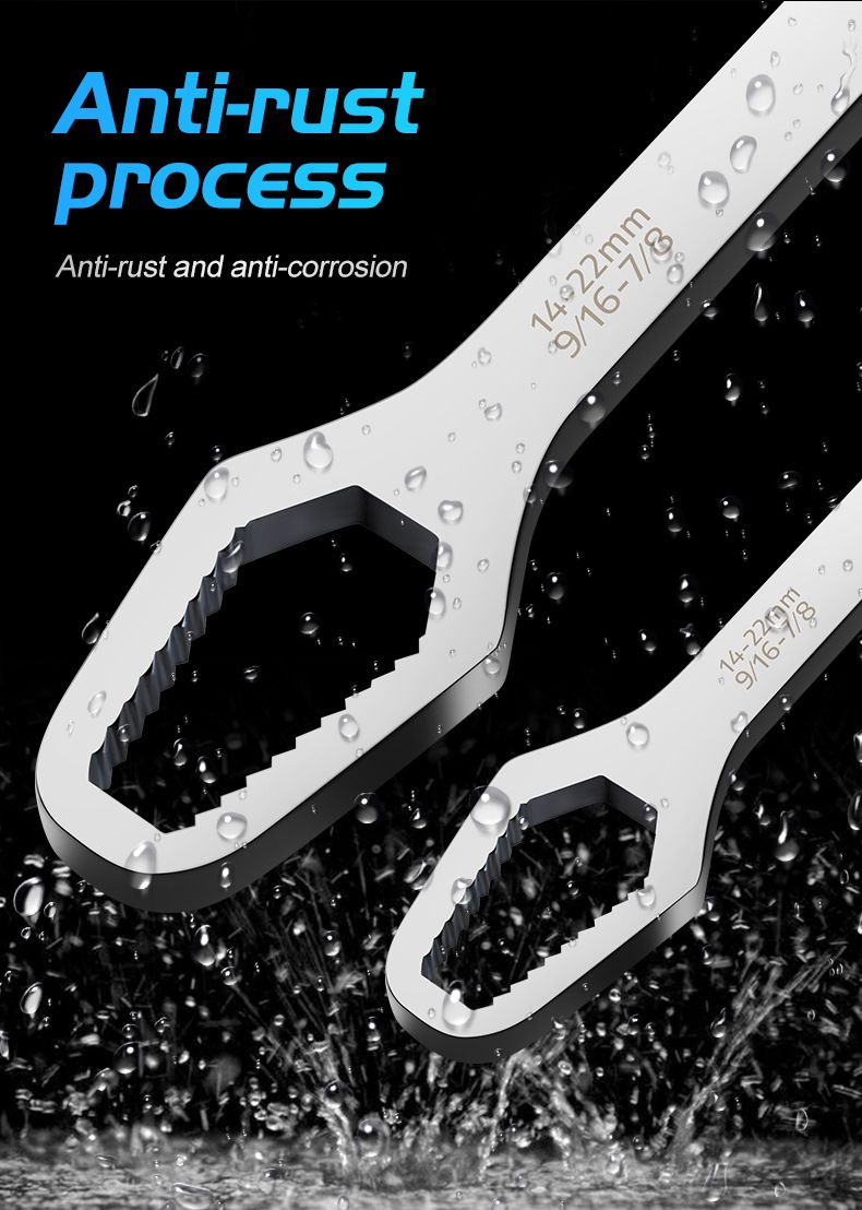 Plum wrench double-headed self-tightening adjustable glasses wrench 3-17mm/8-22mm plate two-sided special-shaped multi-purpose