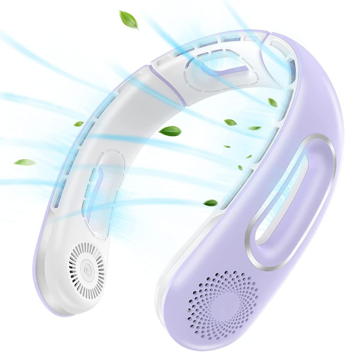 Hands Free Bladeless Neck Fans 360&deg; Cooling Neck Fan-Purple