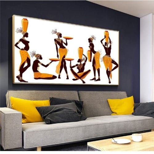 African Wall Art Canvas Frameless