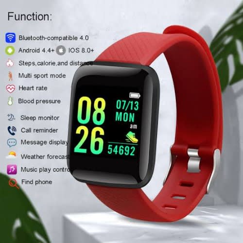D13 Smart Bracelet Watch - Red