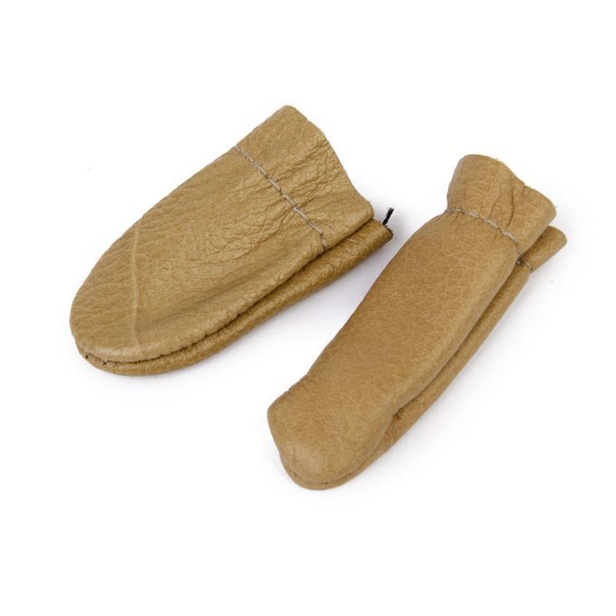 2 Set Cowhide Leather Thumb  Finger Cots Covers Protector Hand Craft