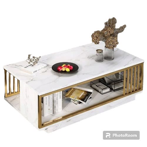 Nordic Style Wooden Marble Deign Center Table