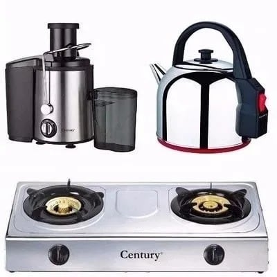 Kitchen Bundle - Double Burner Cooker + Electric Kettle & Juice Extractor