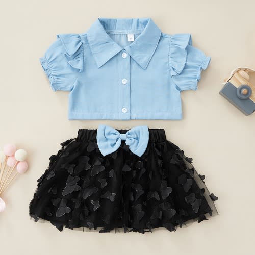 Girls Denim Clothe Set - Blue