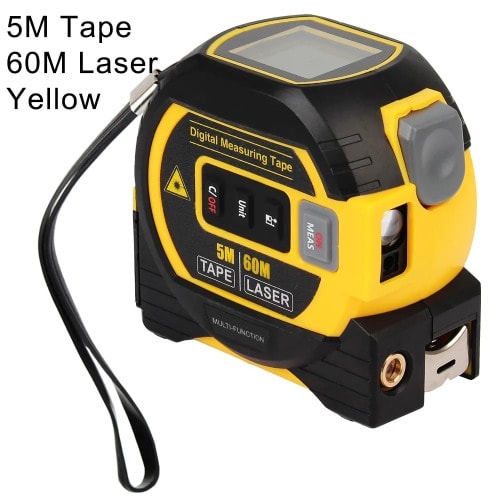 3 In1 Lcd 60m Digital Laser Distance Meter Rangefinder + 5m Steel Tape