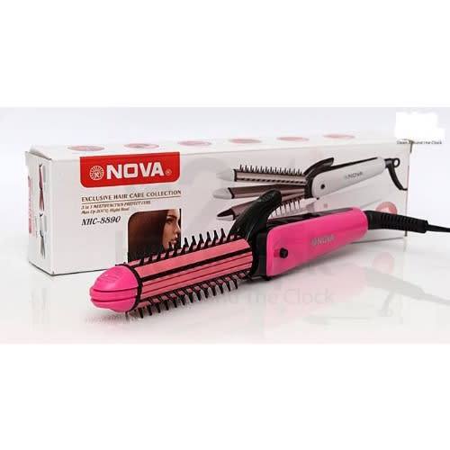 3 In 1 Hair Straightener + Curler + Brush