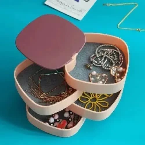 Rotating Jewelry Organizer With Mirror