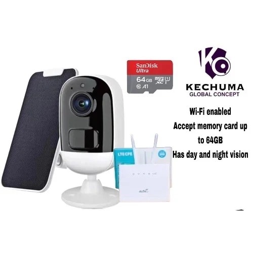 Low Power Solar Wifi Camera With Router And Memory Card 1pcs