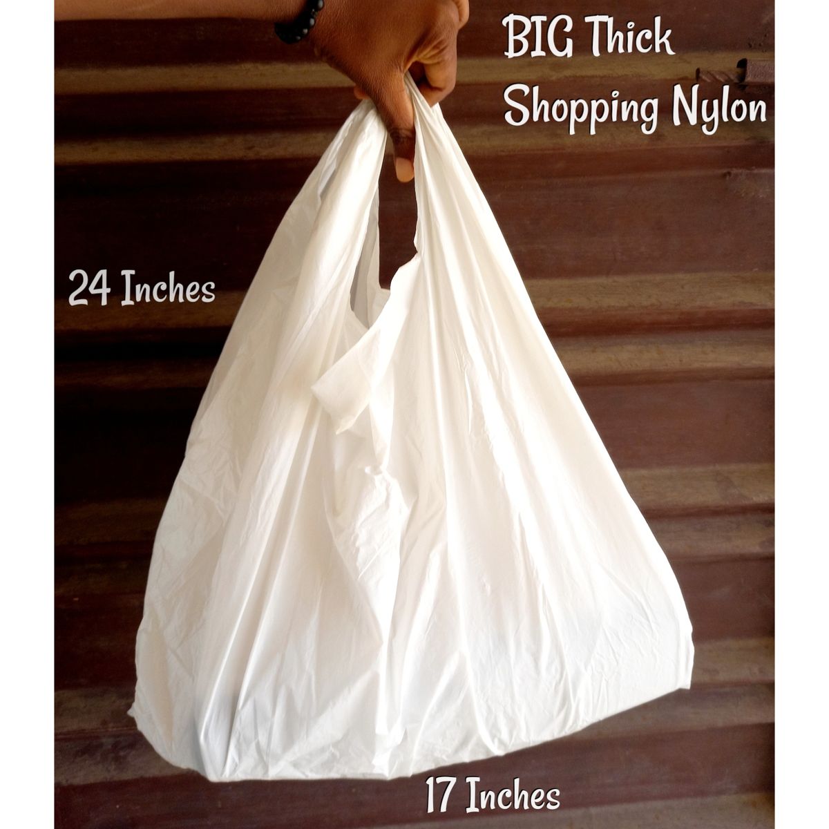 50 PCS BIG Thick Shopping Nylon Bag 24 &times; 17"  - White