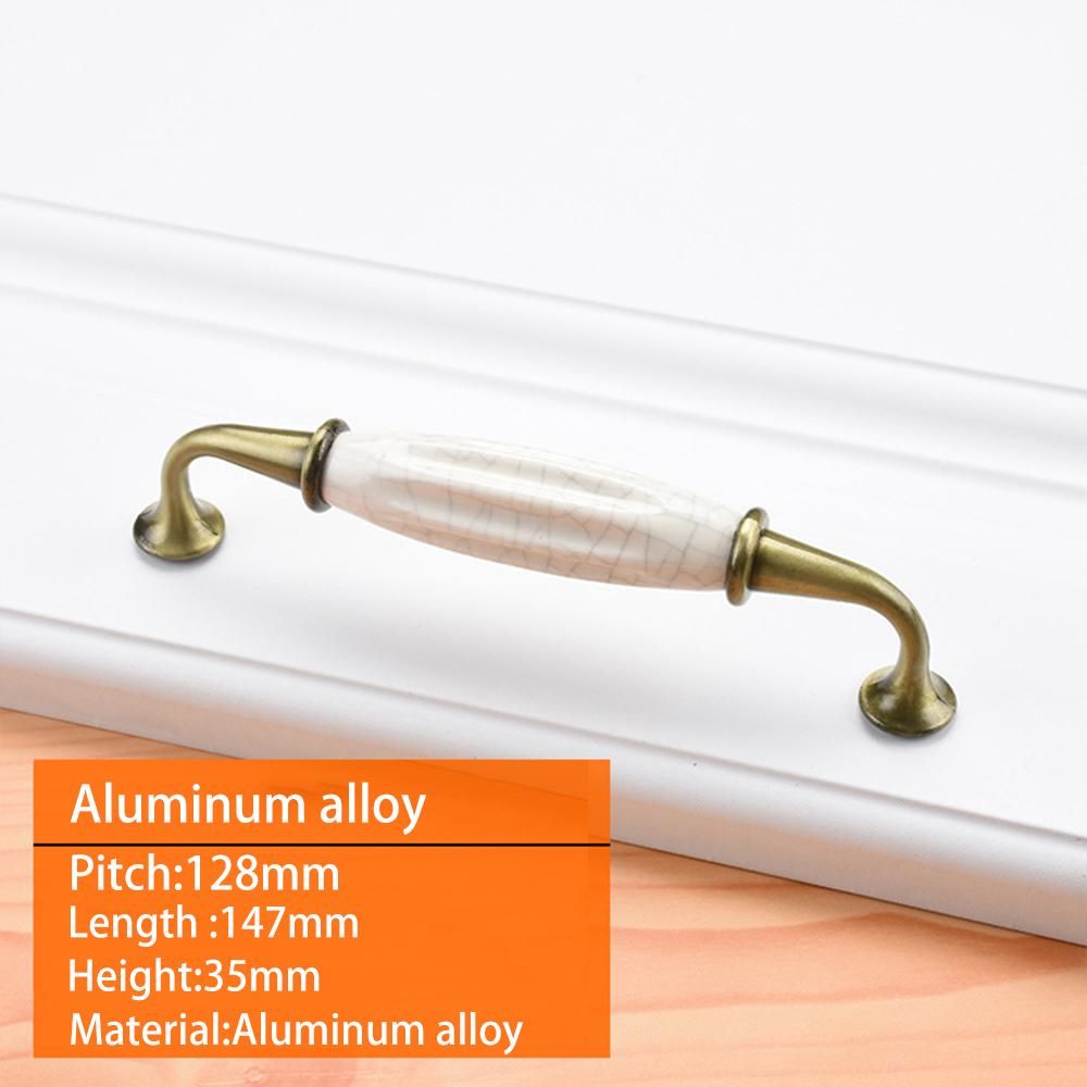 Cabinet ceramic black and white handle European aluminum wardrobe door handle drawer modern minimalist handle furniture hardware Aluminum alloy-128 green