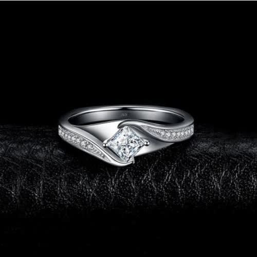Princess Cut Non-Fade Engagement Ring - Silver