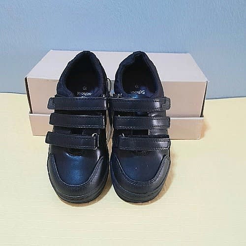 Leather Triple Strap Shoe - Black