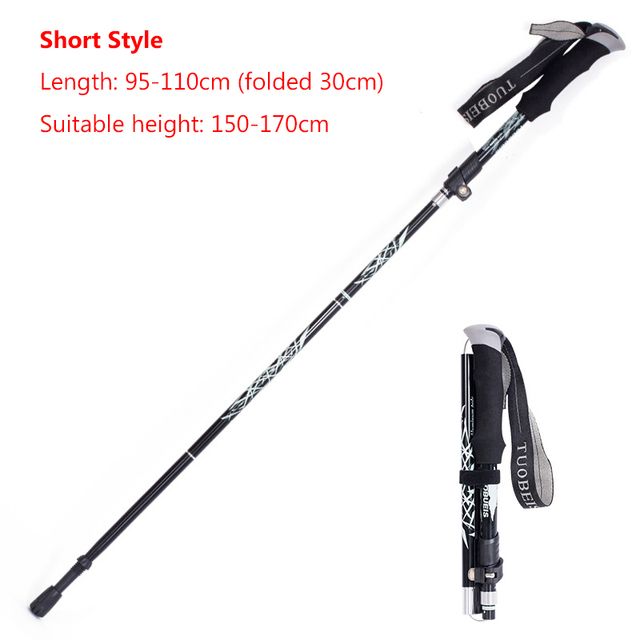 Foldable Walking Poles Anti-Shock Trekking Sticks Baton For