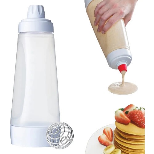 Pancake Dough Dispenser Dosing Bottle With Mixing Ball