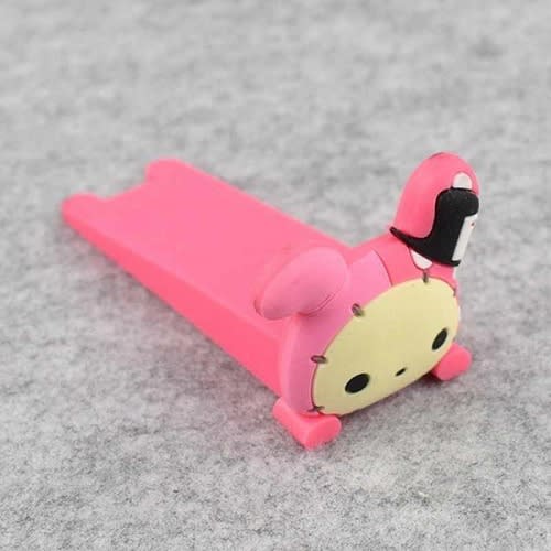 Cute Cartoon Silicone Figure Door Stopper - Pink