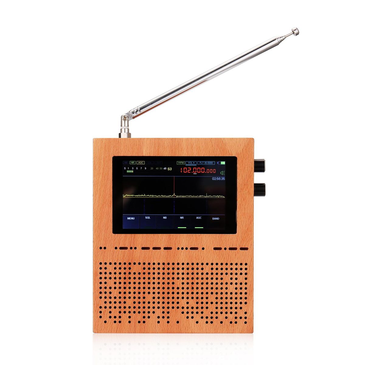 3.5 Inch LCD Screen Digital Signal Receiver Radio Malachite Malahit DSP Receiver Wood Shell Heavy Bass Speakers