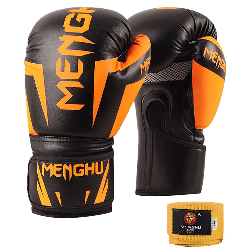 Boxing Gloves With Wrist Support Straps Kick Boxing Muay