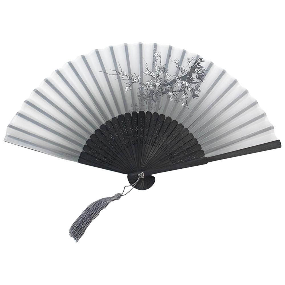 Spun L1 Printed Decorative Fans Dropshipping Crafts Silk Hollow Carved Hand Decoration Folding Fan Vintage Chinese 1pc Flower