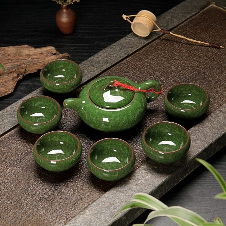 7 In 1 Ceramic Tea Set Ice Crack Glaze Kung Fu Teaware Set