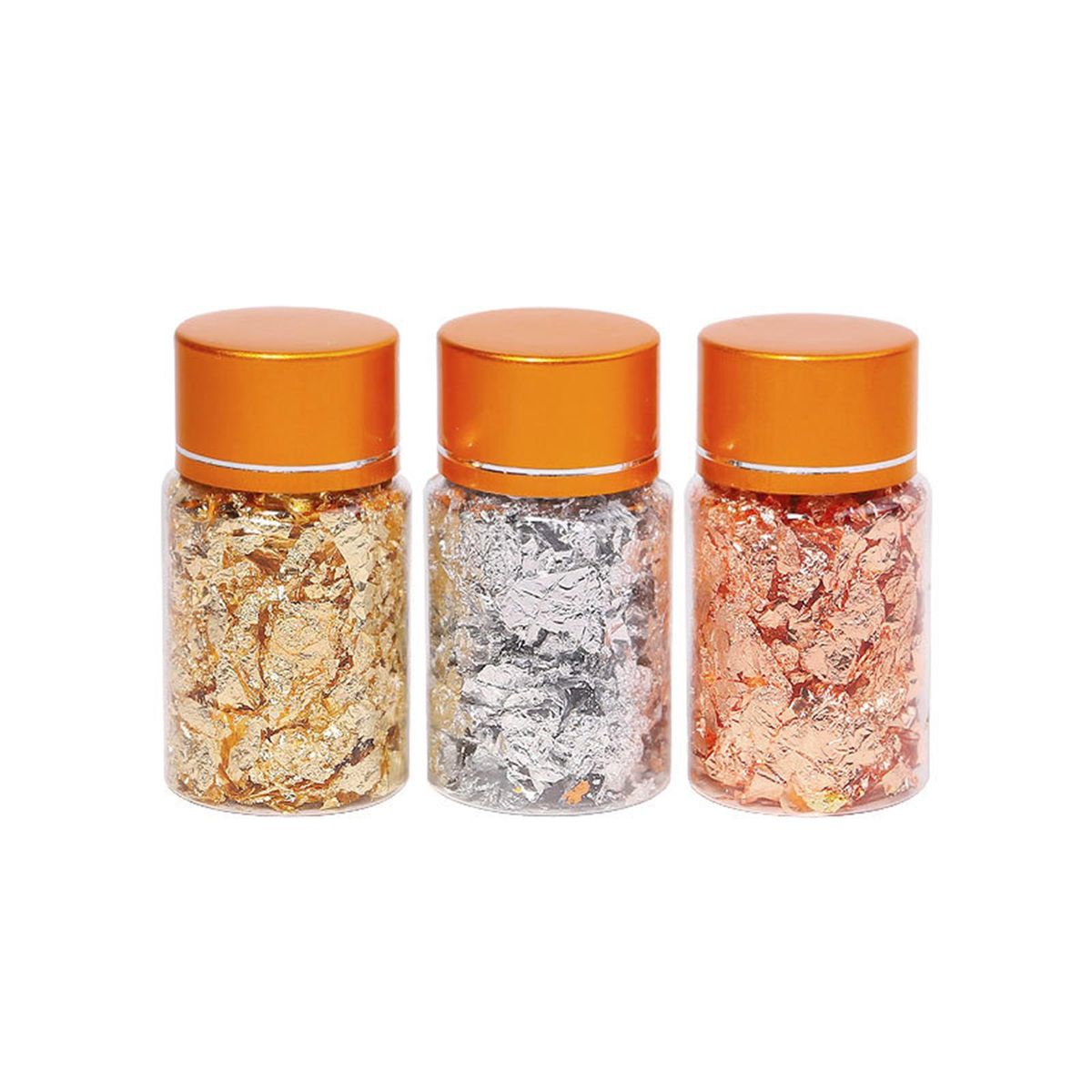 3 Bottles Golden Foil Flakes Gilding Flakes Made of Tinfoil for Metallic Foil Flakes for Nails DIY Painting Crafts Slime and Resin Jewelry Making Gold Silver Copper Colors XB01