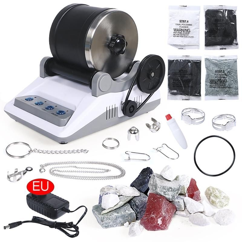 110/220V Rock Tumbler Kit DIY Electric Rock Tumbler Toy with Rough Gtones ing Grits for Adult Kids ing hine