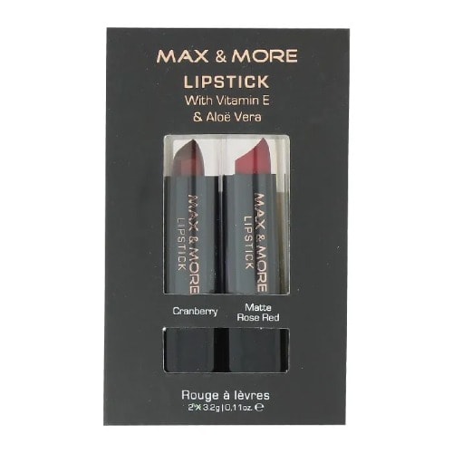 Max And More - Lipstick 2 Pack - Cranberry And Matte Rose Red