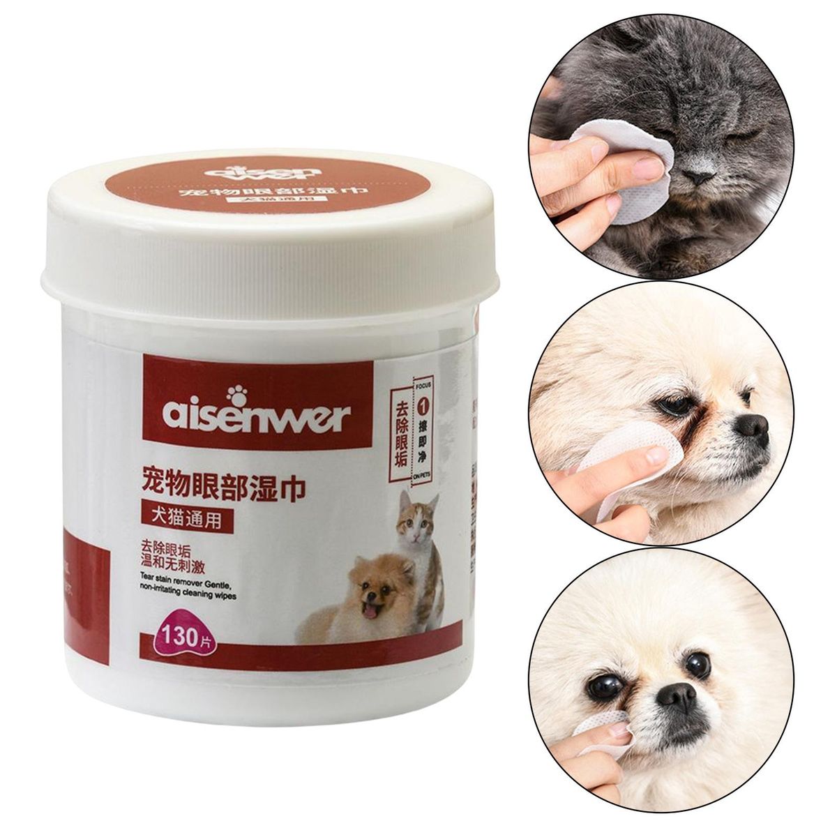 Soft Pet Cleaning Wipes Cat Stain Remover Dog Wet Wipes  130pcs