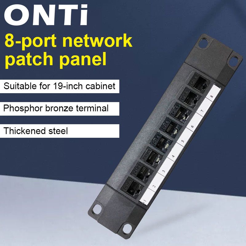 ONTi 8 Port Straight-through CAT6 Patch Panel RJ45 Network