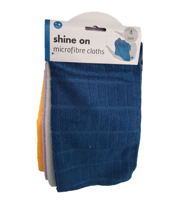 Microfibre Cloths (Pack Of 4), Multicolour