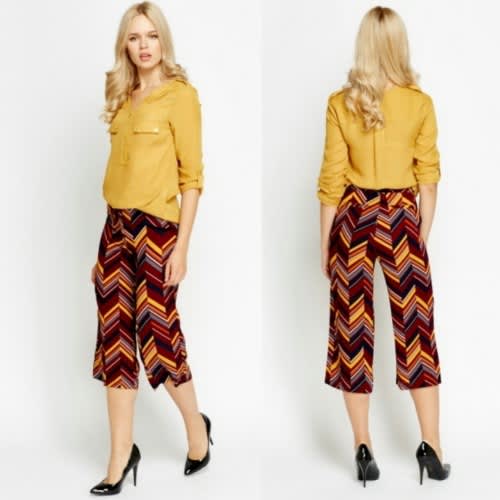 Wide Leg Zigzag Trousers
