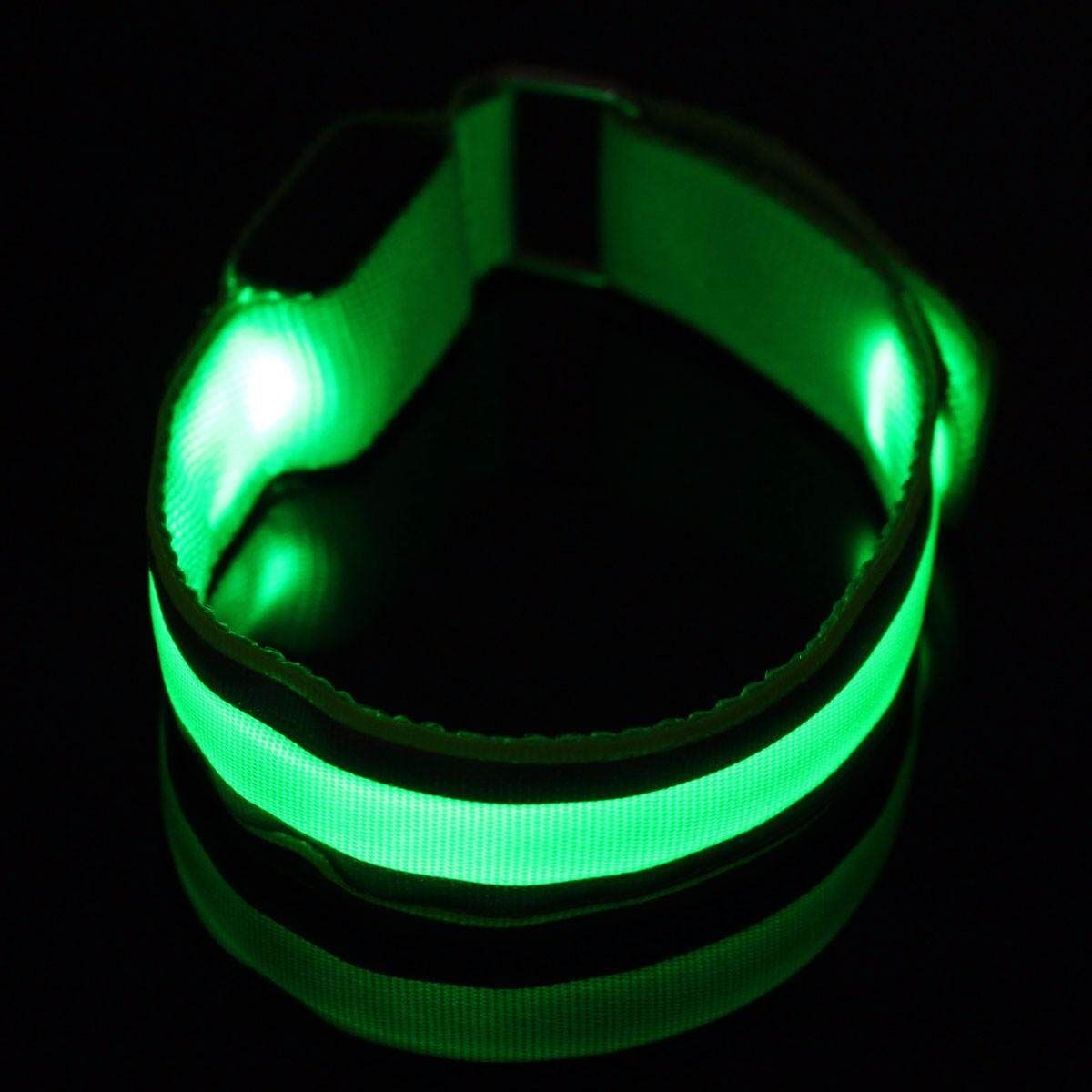 Flashing LED Safety Night Reflective Belt Strap Arm Band Armband For Running New Green