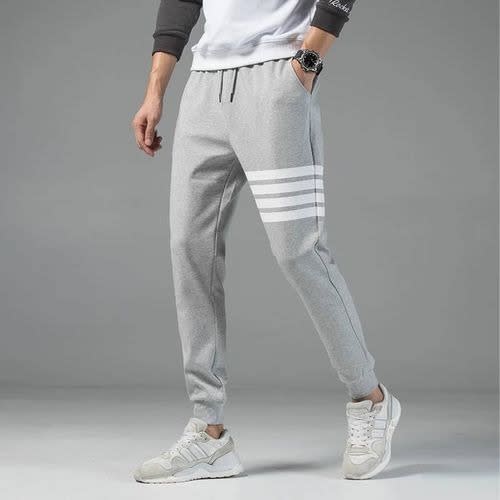 Joggers & Sweatpants With Thigh Stripes - Grey