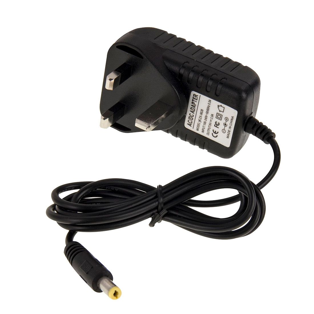 UK Plug AC 100-240V To DC 6V 2A Power Adapter, Tips: 5.5 X 2.1mm, Cable Length: About 1.2m(Black)