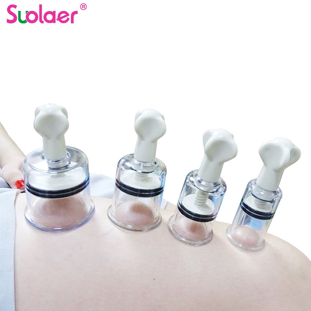Twist Cupping Easy Body Enlarger Cups Plastic Suction Pieces Vacuum Suction Massage Fetish Nipple Enhancer 4 Set Enlarger