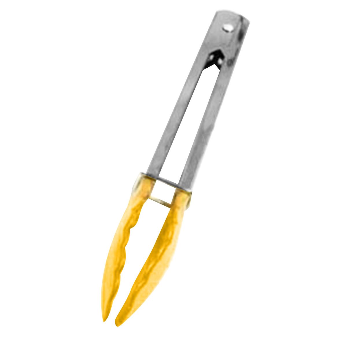 BBQ Tongs Ergonomic Handle Heat Resistant Metal Food-Yellow