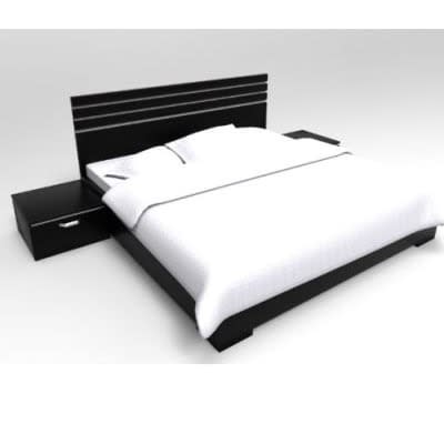 J Best Pal 4.5ft X 6ft Bedframe & Night Stand - Black