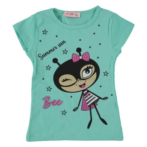 Summer Sun Bee Girls T-shirt - Green