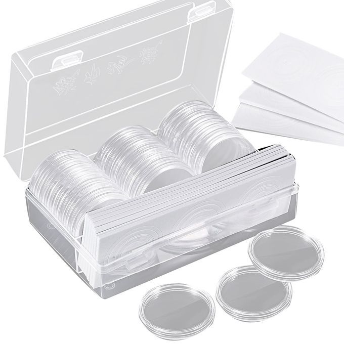 46mm Coin Protective Case Capsules Organizer Storage-Clear