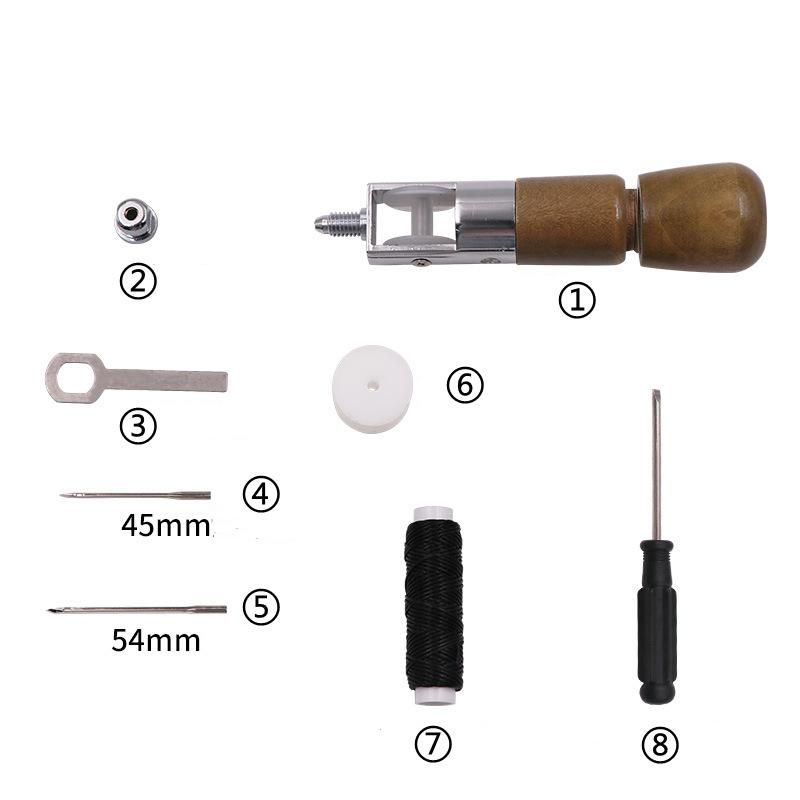 DIY Hand Sewing Machine Waxed Thread for Leather Leather Sewing Tool Leather Craft Edge Stitching Belt Strips Shoemaker Tool Set