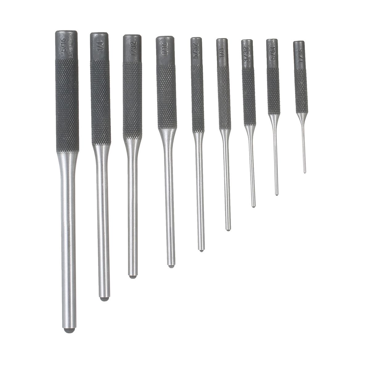 9 Pieces Roll Pin Punch Set Steel Punches Hand Pin Removing