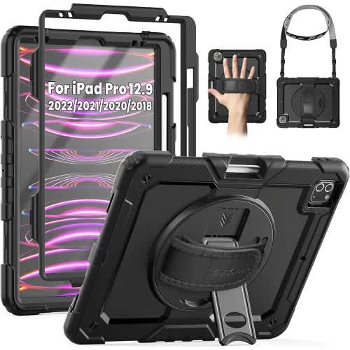 Case For Ipad Pro 12.9 2022/2021/ 2020/2018, Shockproof Protective Cover With Screen Prote