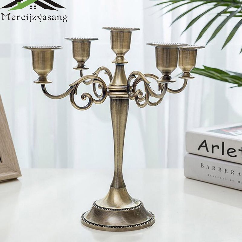 Hot Metal SilverGold Plated Candle Holders 3-Arms Stand