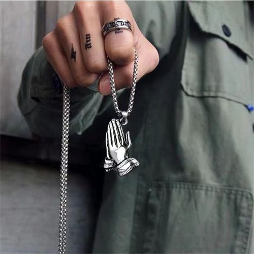 Prayer Hand Buddha Pendant Necklace